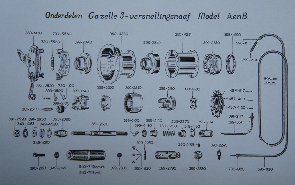 Gazelle naaf onderdelen model A B.JPG