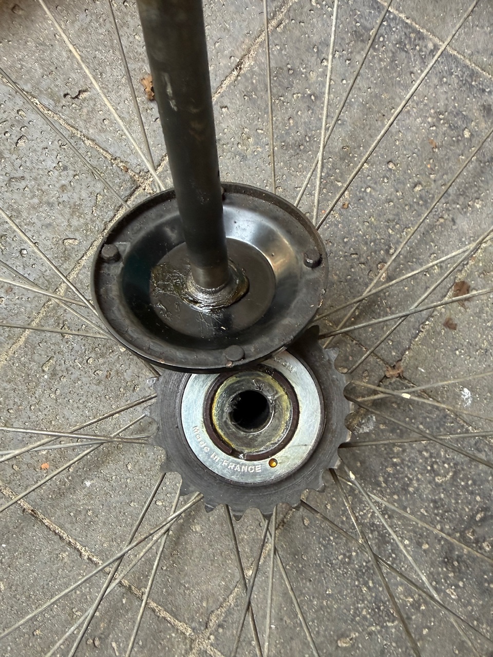 22-tands freewheel en aandrijfas